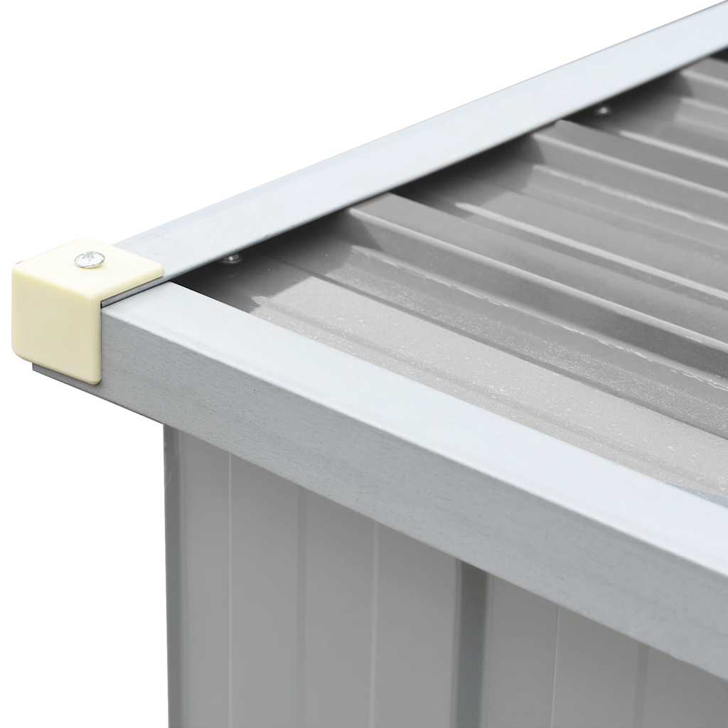 Garden Log Storage Shed Galvanised Steel 330x84x152 cm Grey