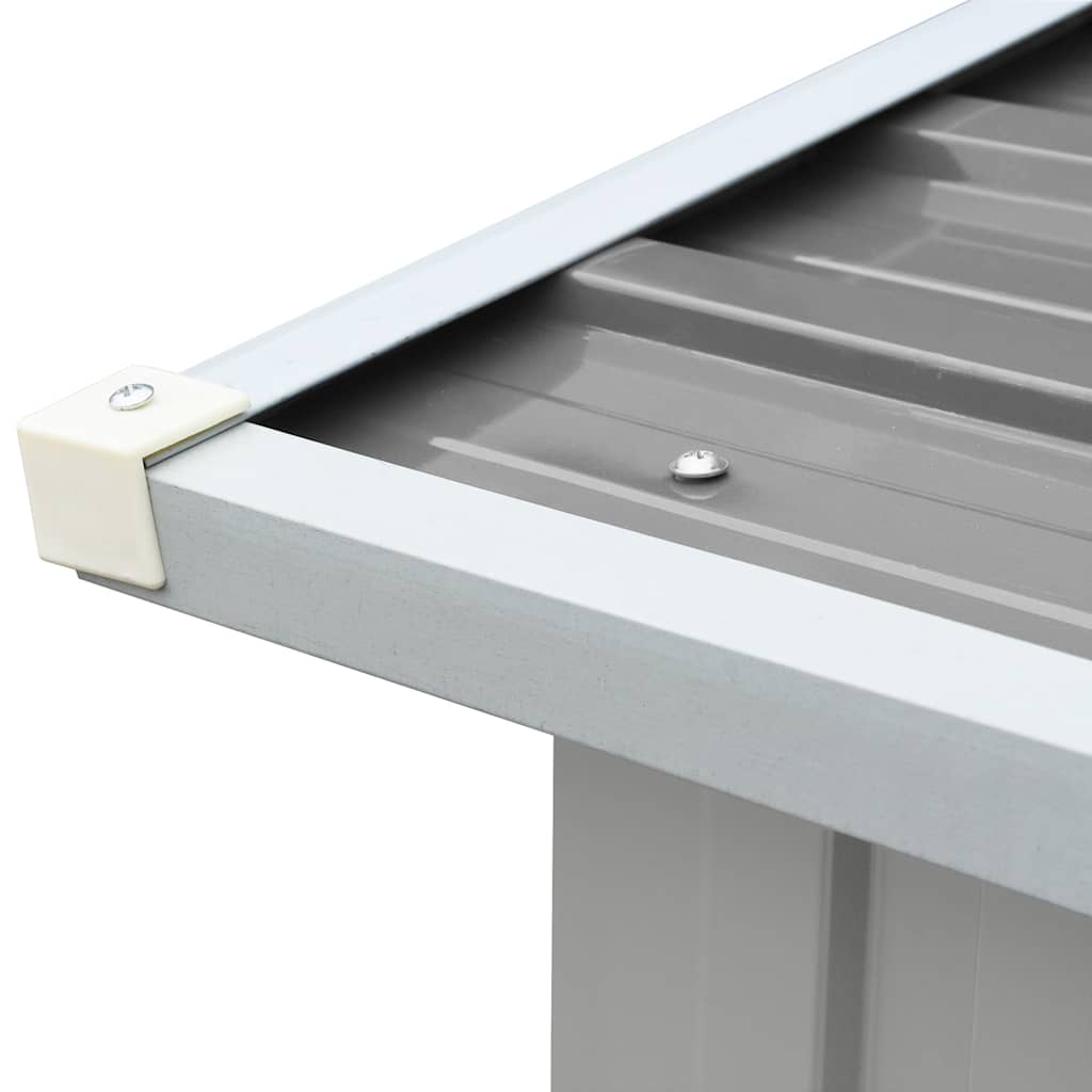 Garden Log Storage Shed Galvanised Steel 330x92x153 cm Grey