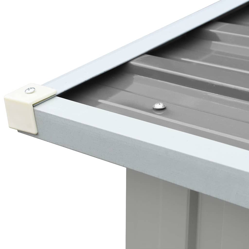 44860 vidaXL Garden Log Storage Shed Galvanised Steel 330x92x153 cm Grey