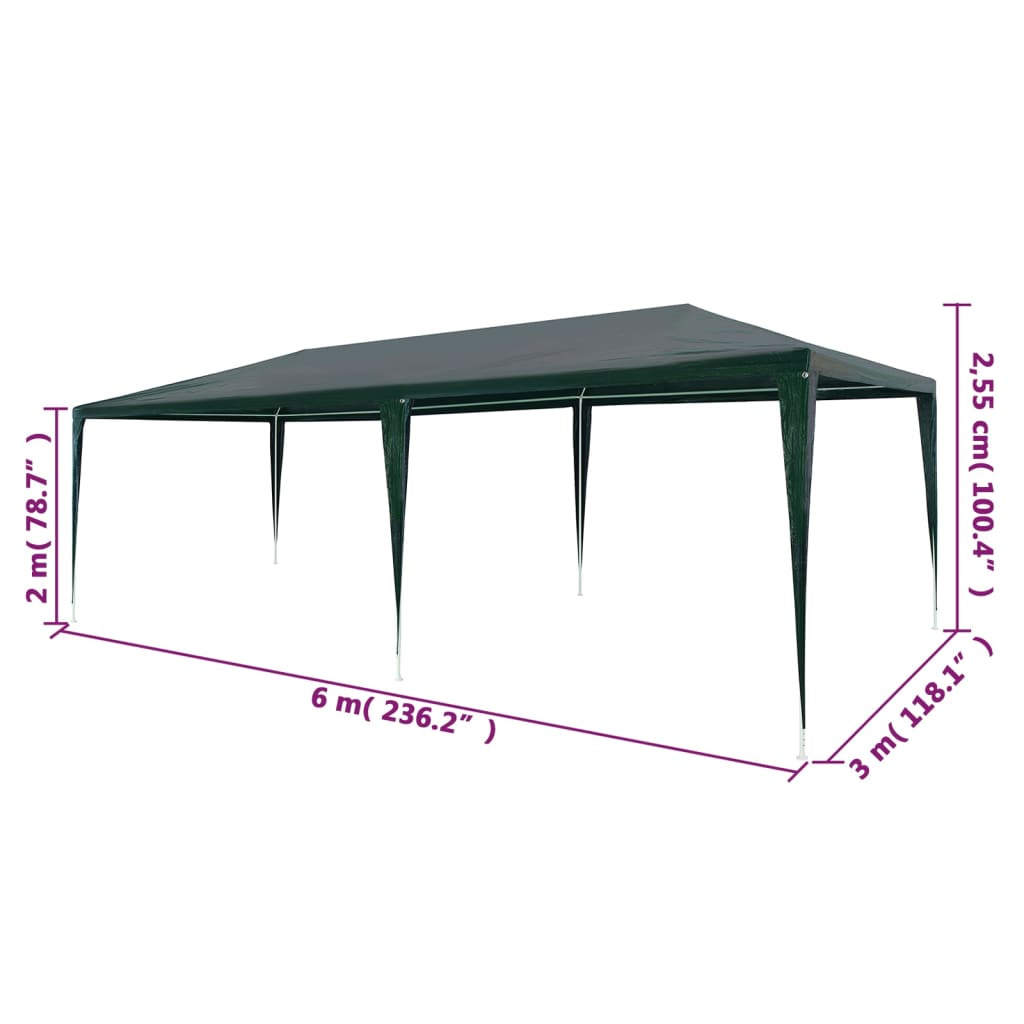 vidaXL Party Tent 3x6 m PE Green