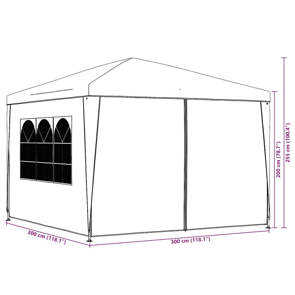 Partytent | Blue | Polyethylene roof and side panels | 3x3x2.55 meters