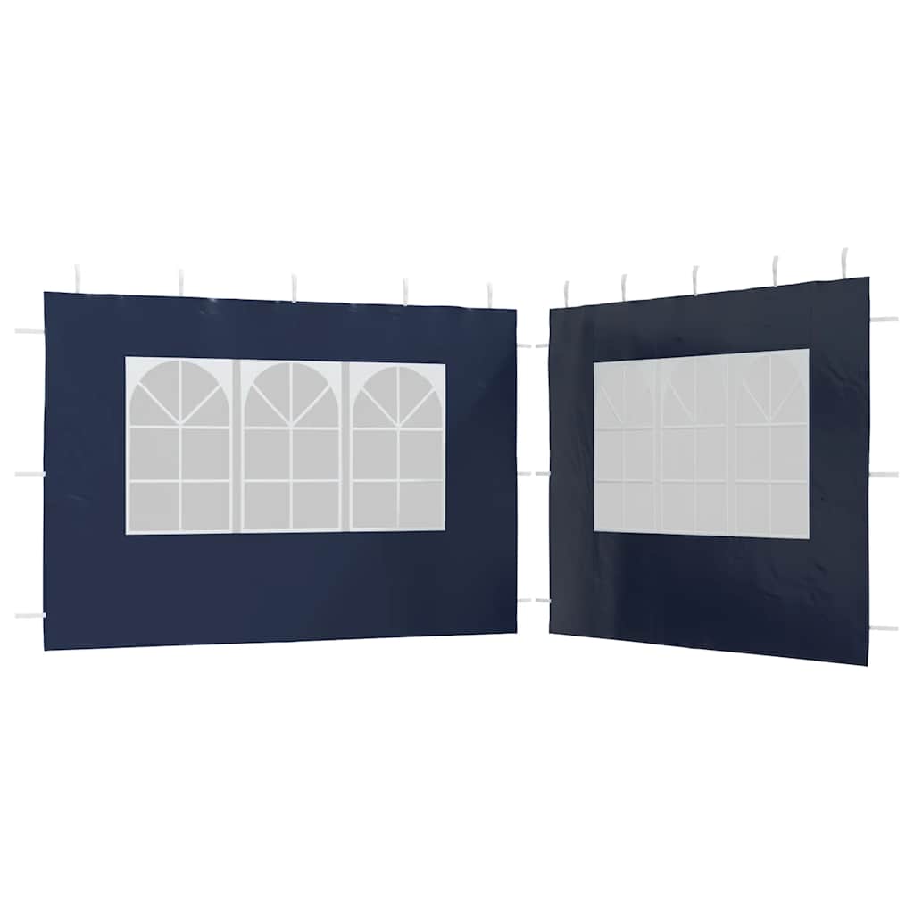 45115 vidaXL Party Tent Sidewall 2 pcs with Window PE Blue