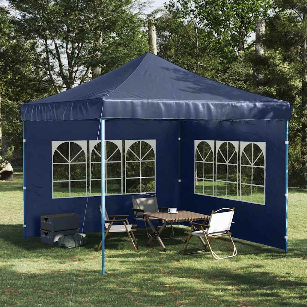 45115 vidaXL Party Tent Sidewall 2 pcs with Window PE Blue
