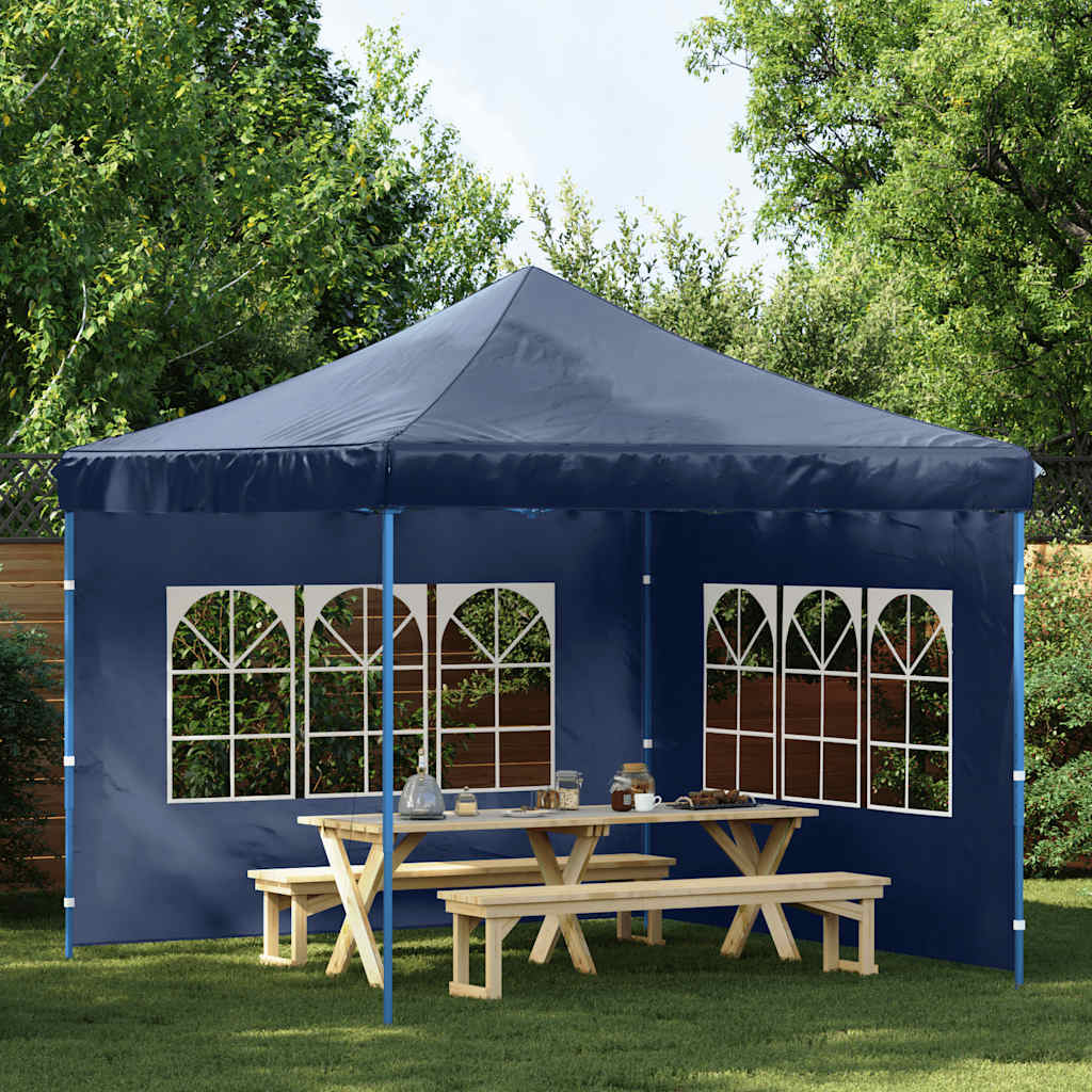45115 vidaXL Party Tent Sidewall 2 pcs with Window PE Blue