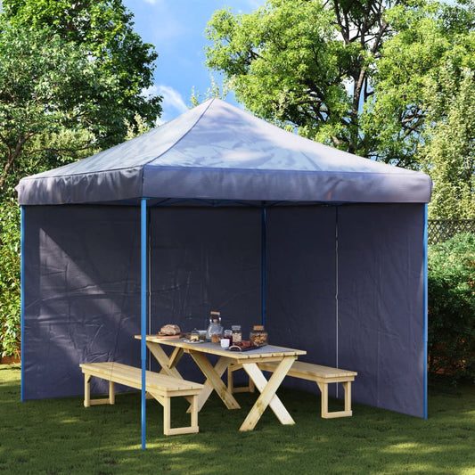 Partytent Zijwand 2 stuks met Rits PE Blauw