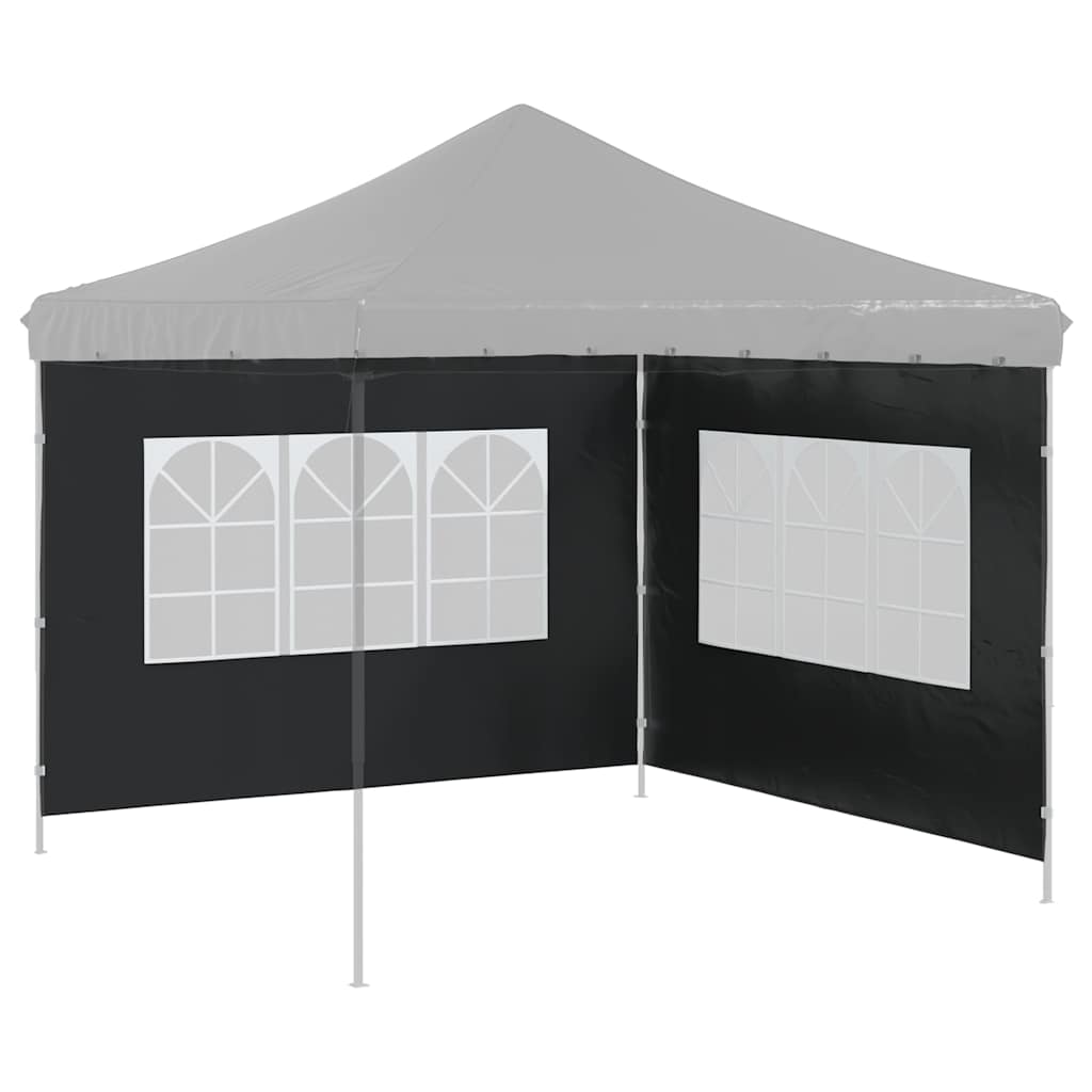 45117 vidaXL Party Tent Sidewall 2 pcs with Window PE Anthracite