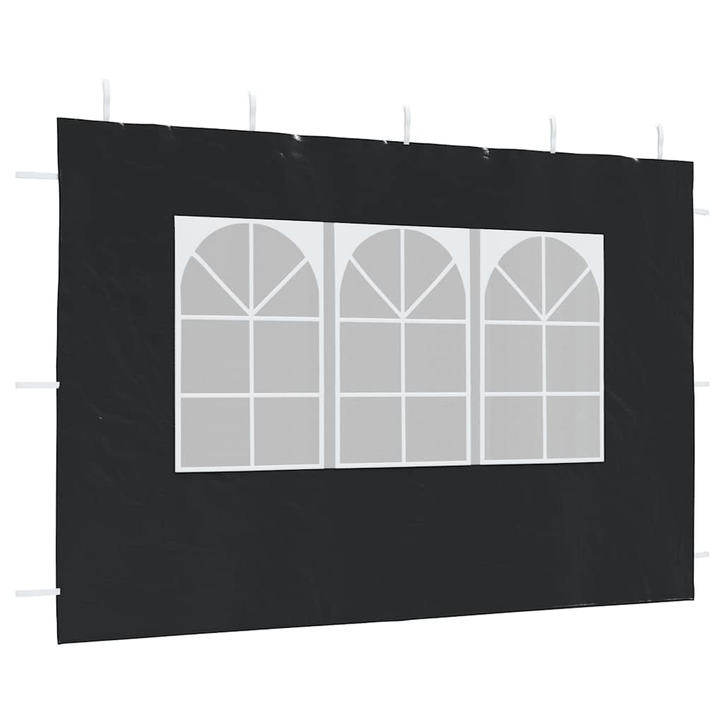45117 vidaXL Party Tent Sidewall 2 pcs with Window PE Anthracite