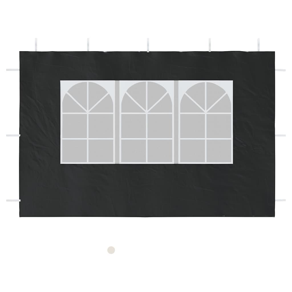 45117 vidaXL Party Tent Sidewall 2 pcs with Window PE Anthracite