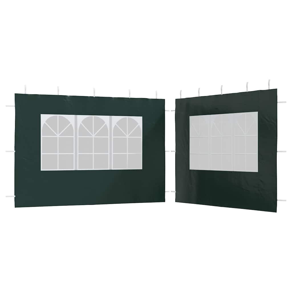 45119 vidaXL Party Tent Sidewall 2 pcs with Window PE Green