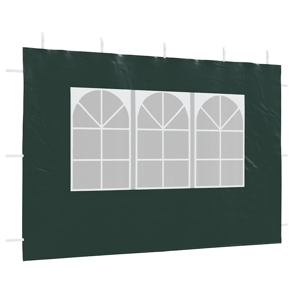 45119 vidaXL Party Tent Sidewall 2 pcs with Window PE Green