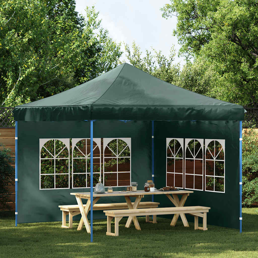 45119 vidaXL Party Tent Sidewall 2 pcs with Window PE Green