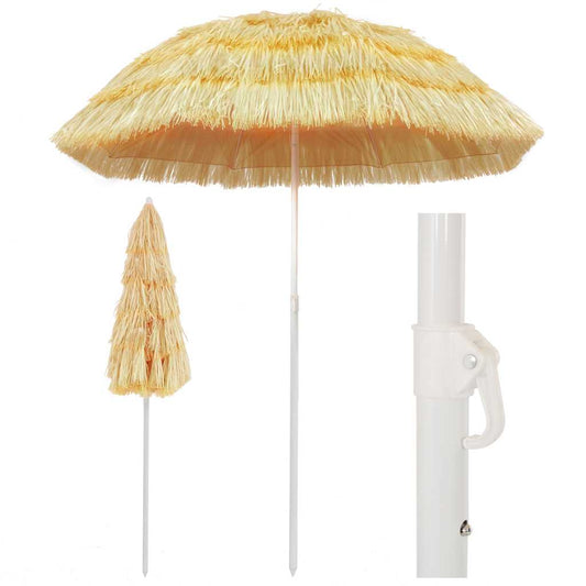Beach Parasol | Natural | Polypropylene | Medium | Height-Adjustable
