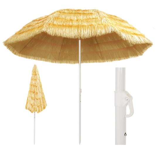 vidaXL Beach Parasol Natural 300 cm Hawaii Style