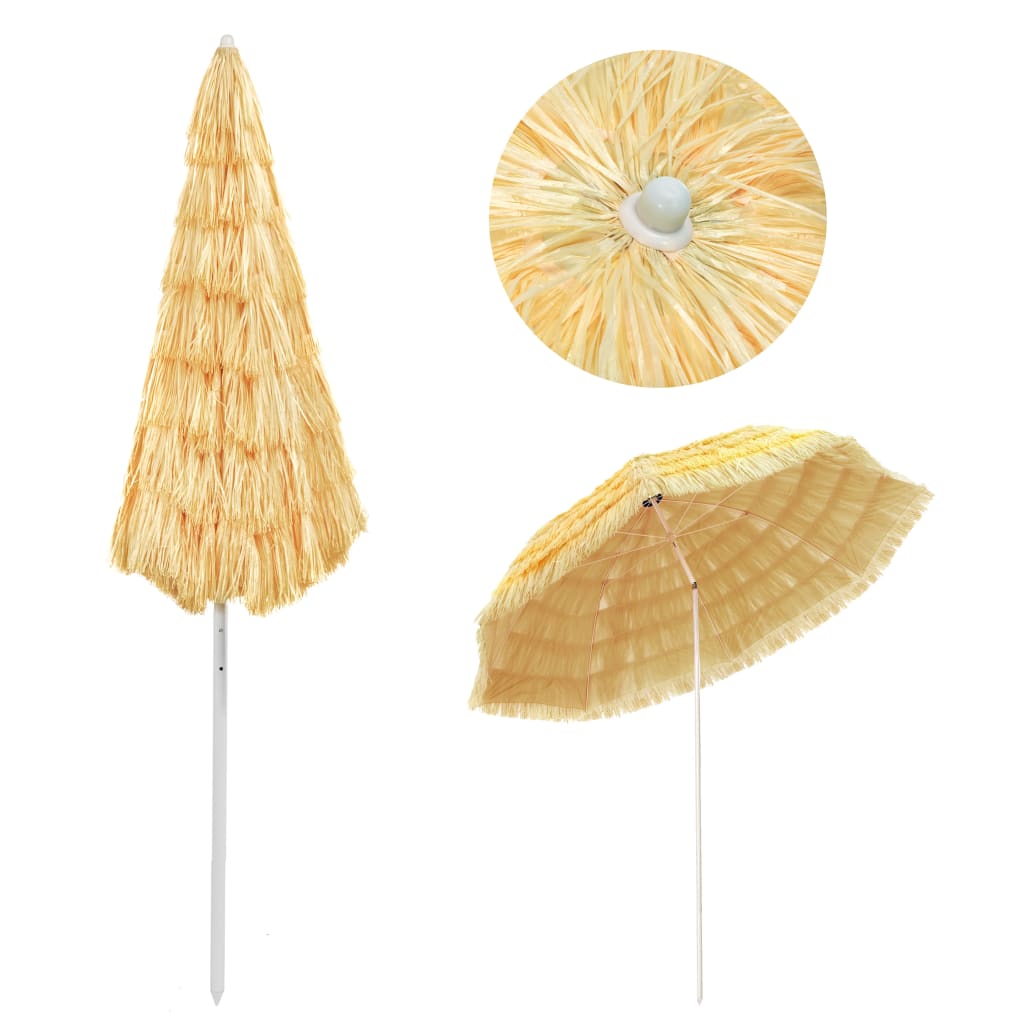 vidaXL Beach Parasol Natural 300 cm Hawaii Style