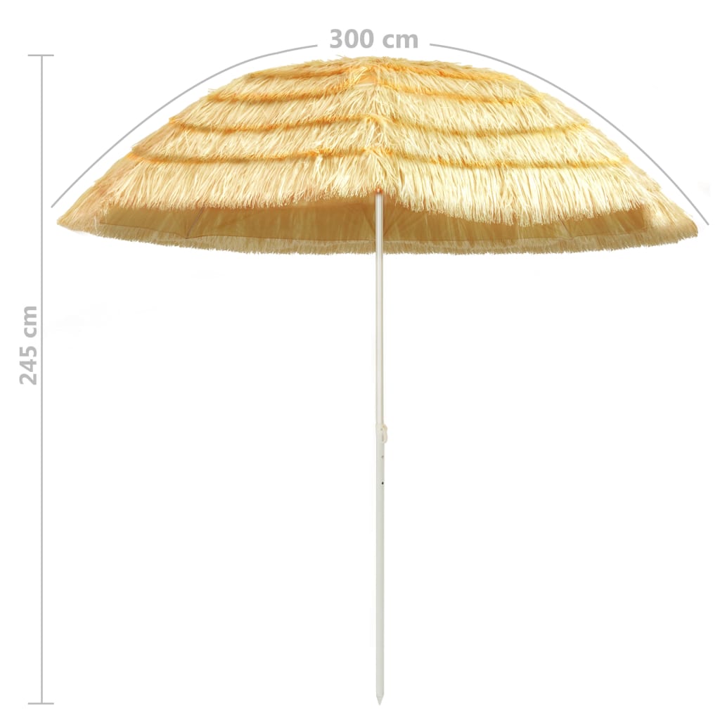 vidaXL Beach Parasol Natural 300 cm Hawaii Style