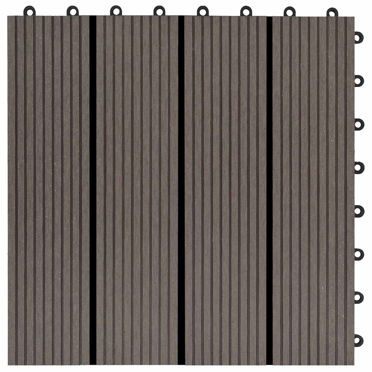 Decking Tile 11 pcs Dark Brown 30 x 30 cm WPC