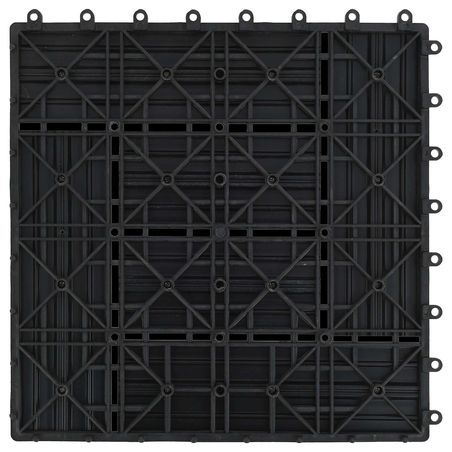 Decking Tile 11 pcs Black 30 x 30 cm WPC