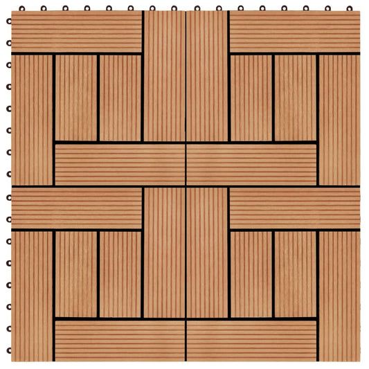 vidaXL 11 pcs Decking Tiles WPC 30x30 cm 1 sqm Teak Colour