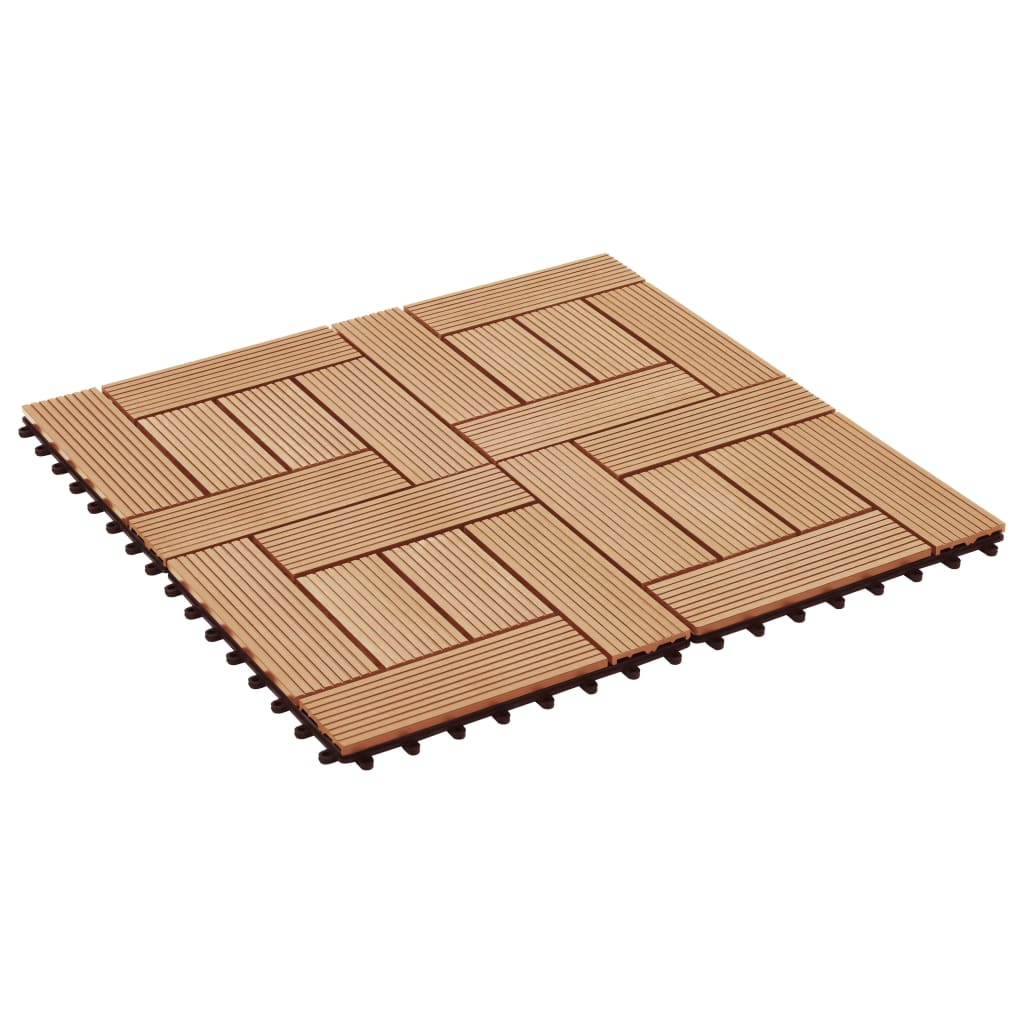 vidaXL 11 pcs Decking Tiles WPC 30x30 cm 1 sqm Teak Colour