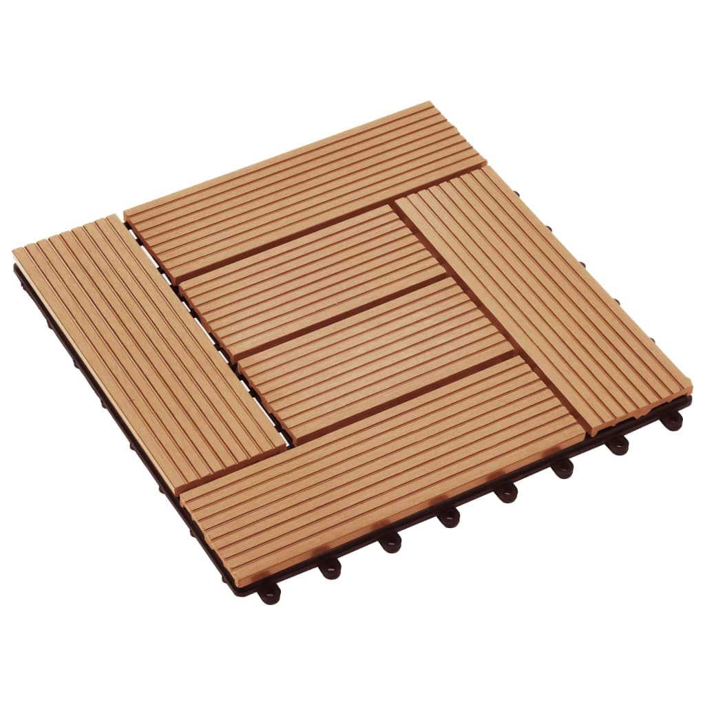 vidaXL 11 pcs Decking Tiles WPC 30x30 cm 1 sqm Teak Colour