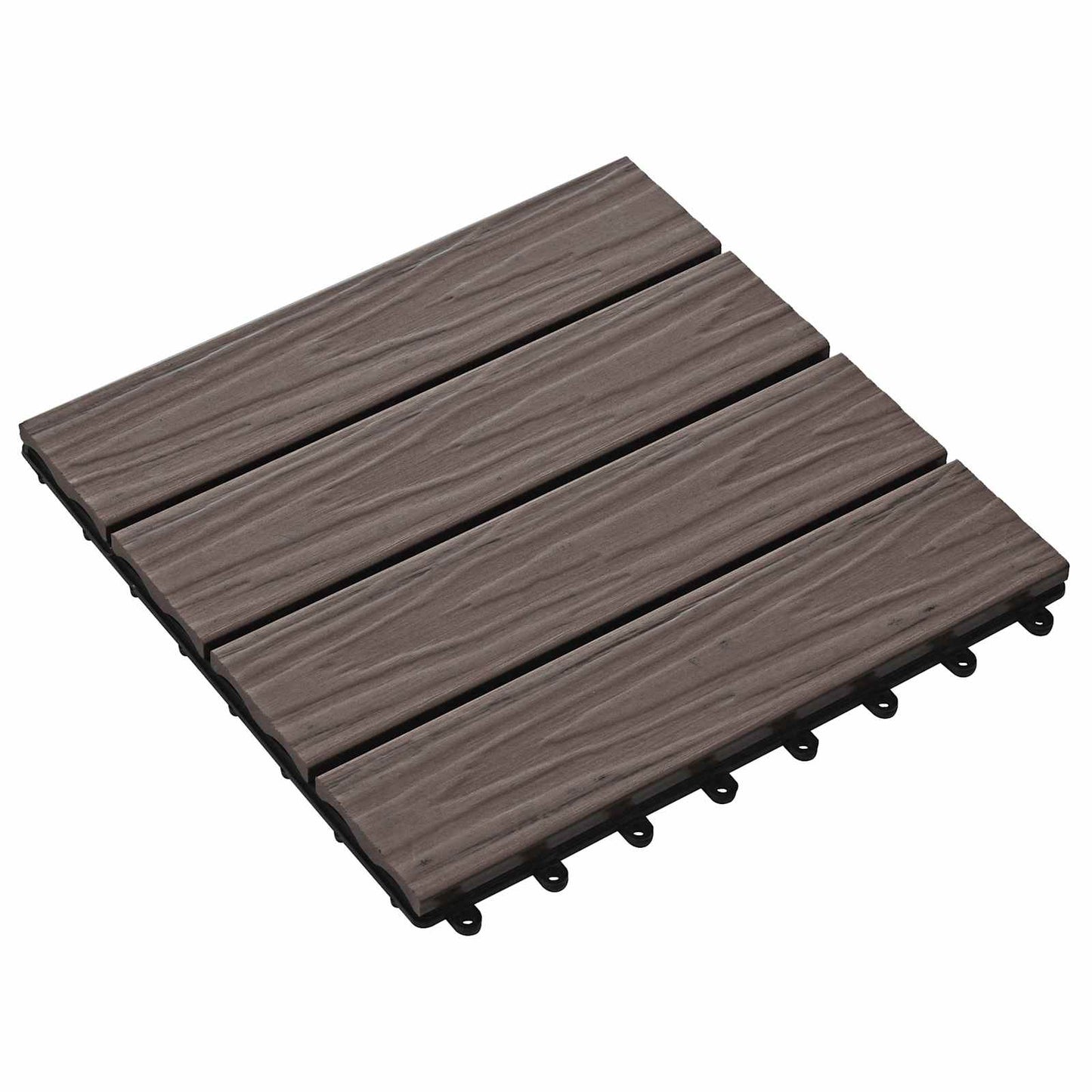 Decking Tile 3D Design 11 pcs Dark Brown 30 x 30 cm WPC