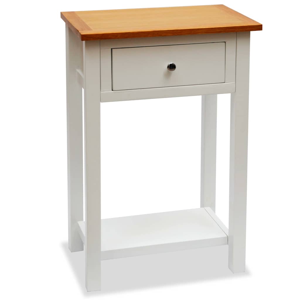 247048 vidaXL End Table 50x32x75 cm Solid Oak Wood