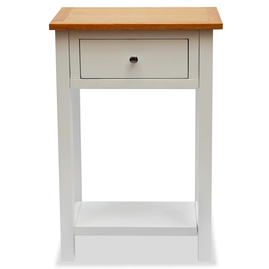 247048 vidaXL End Table 50x32x75 cm Solid Oak Wood