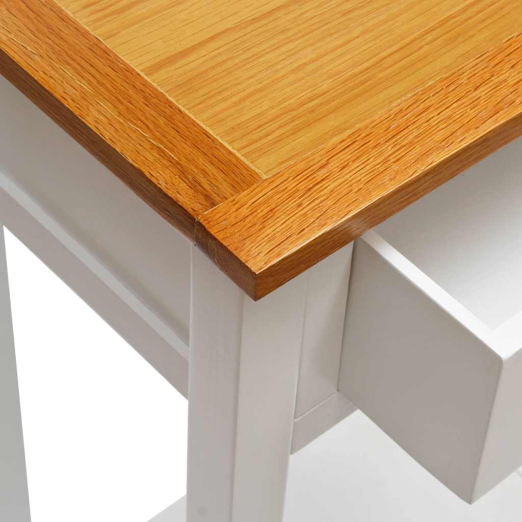 247048 vidaXL End Table 50x32x75 cm Solid Oak Wood