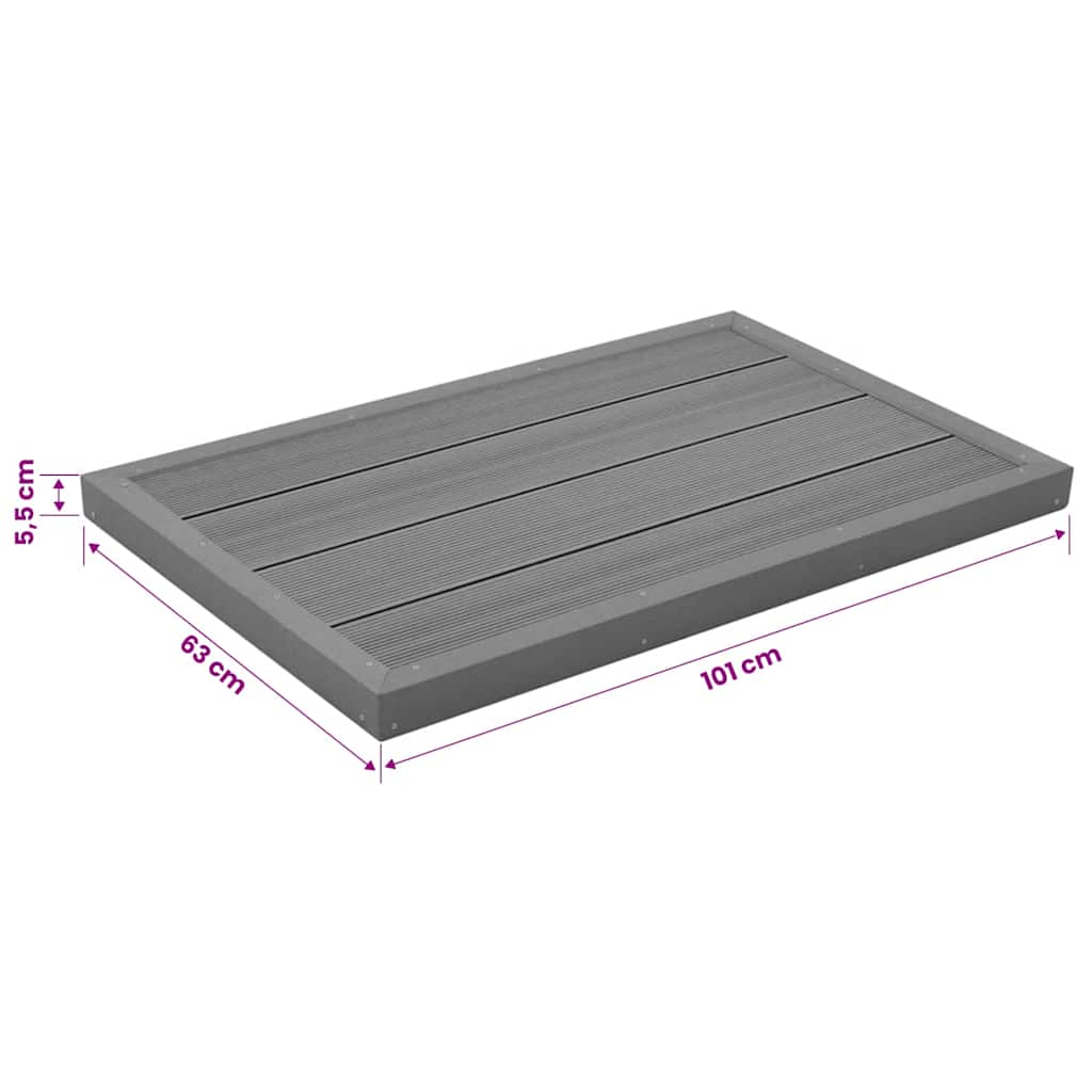 Floor Element for Solar Shower Pool Ladder WPC