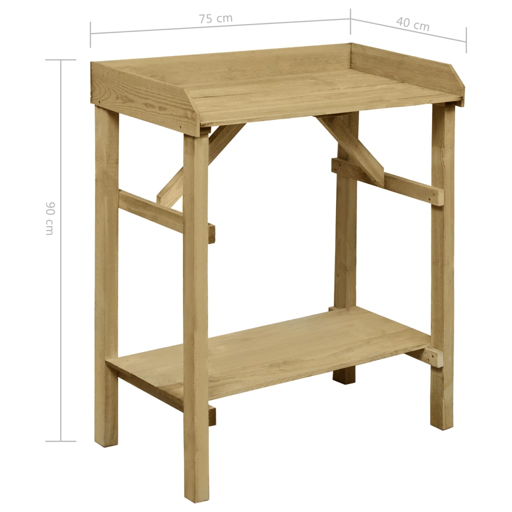 vidaXL Garden Planter Table Impregnated Pinewood 75x40x90 cm