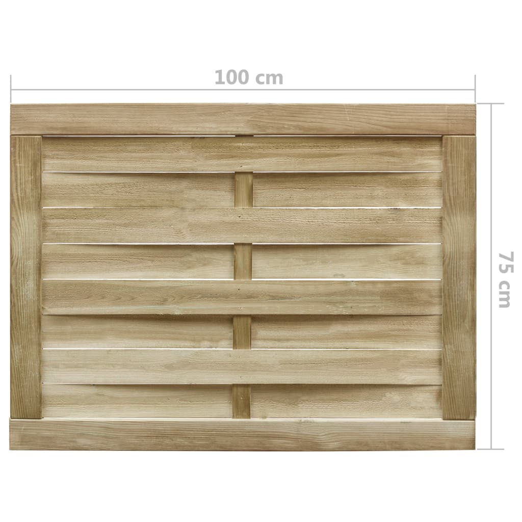 vidaXL Garden Gate Impregnated Pinewood 100x75 cm Green