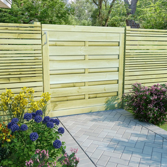 vidaXL Garden Gate Impregnated Pinewood 100x100 cm Green