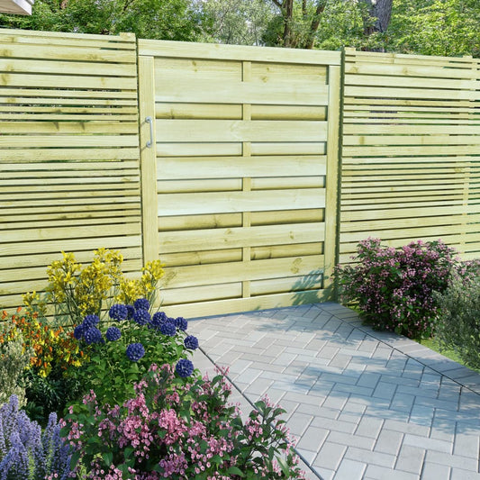 vidaXL Garden Gate Impregnated Pinewood 100x125 cm Green