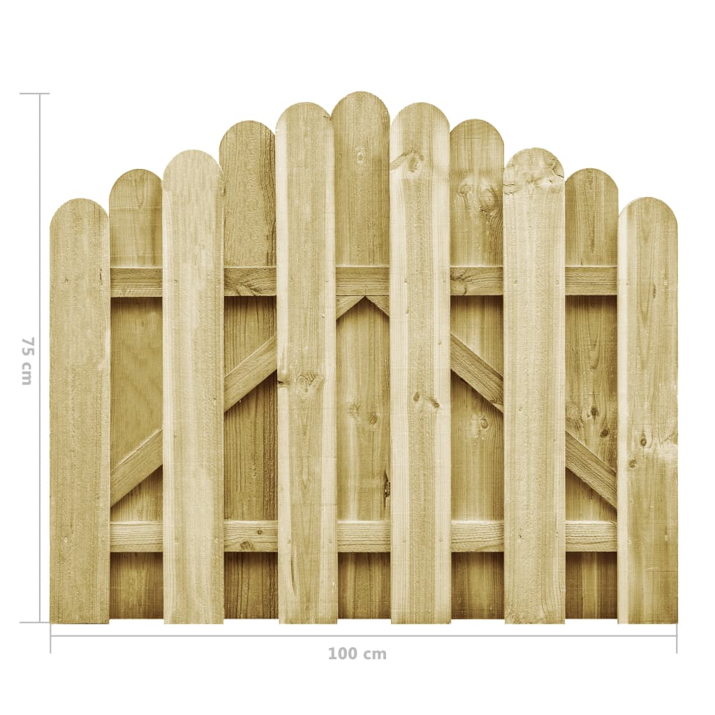 vidaXL Garden Gate Impregnated Pinewood 100x75 cm