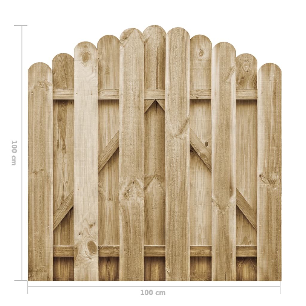 vidaXL Garden Gate Impregnated Pinewood 100x100 cm