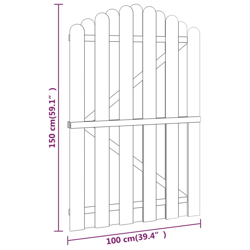 vidaXL Garden Gate Impregnated Pinewood 100x150 cm