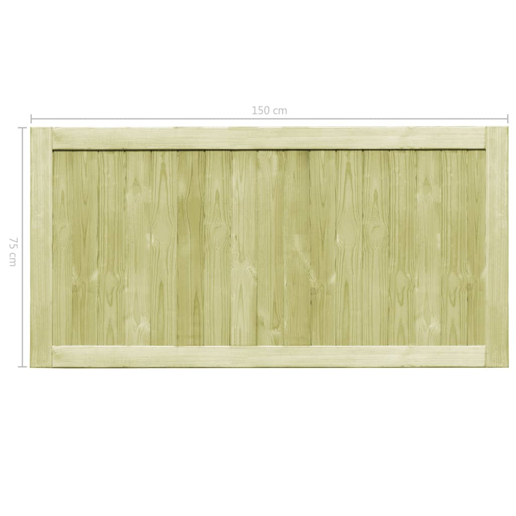 vidaXL Garden Gates 2 pcs Impregnated Pinewood 300x75 cm