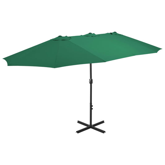 44867 vidaXL Outdoor Parasol with Aluminium Pole 460x270 cm Green
