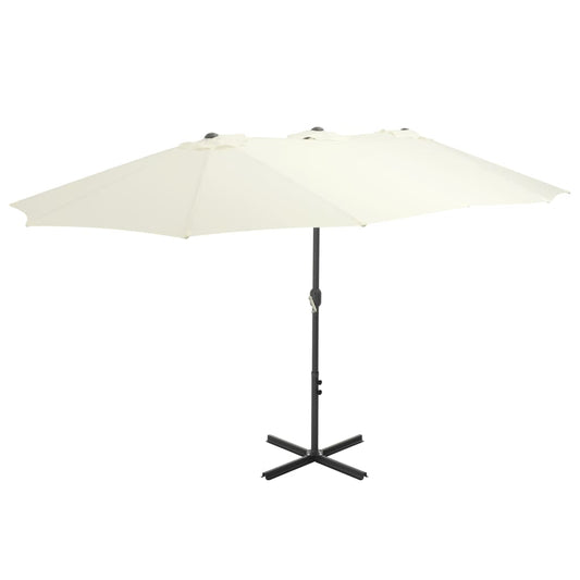 44868 vidaXL Outdoor Parasol with Aluminium Pole 460x270 cm Sand