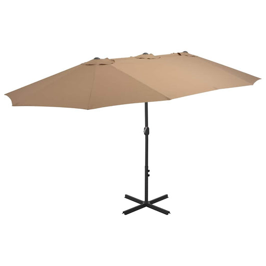 44870 vidaXL Outdoor Parasol with Aluminium Pole 460x270 cm Taupe