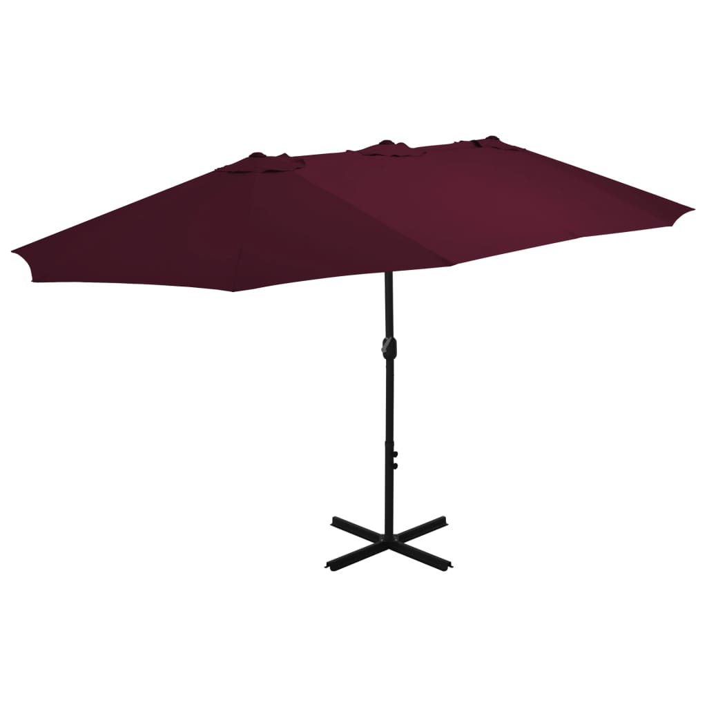 Garden Parasol | Bordeaux Red | Polyester, Aluminium | Extra large