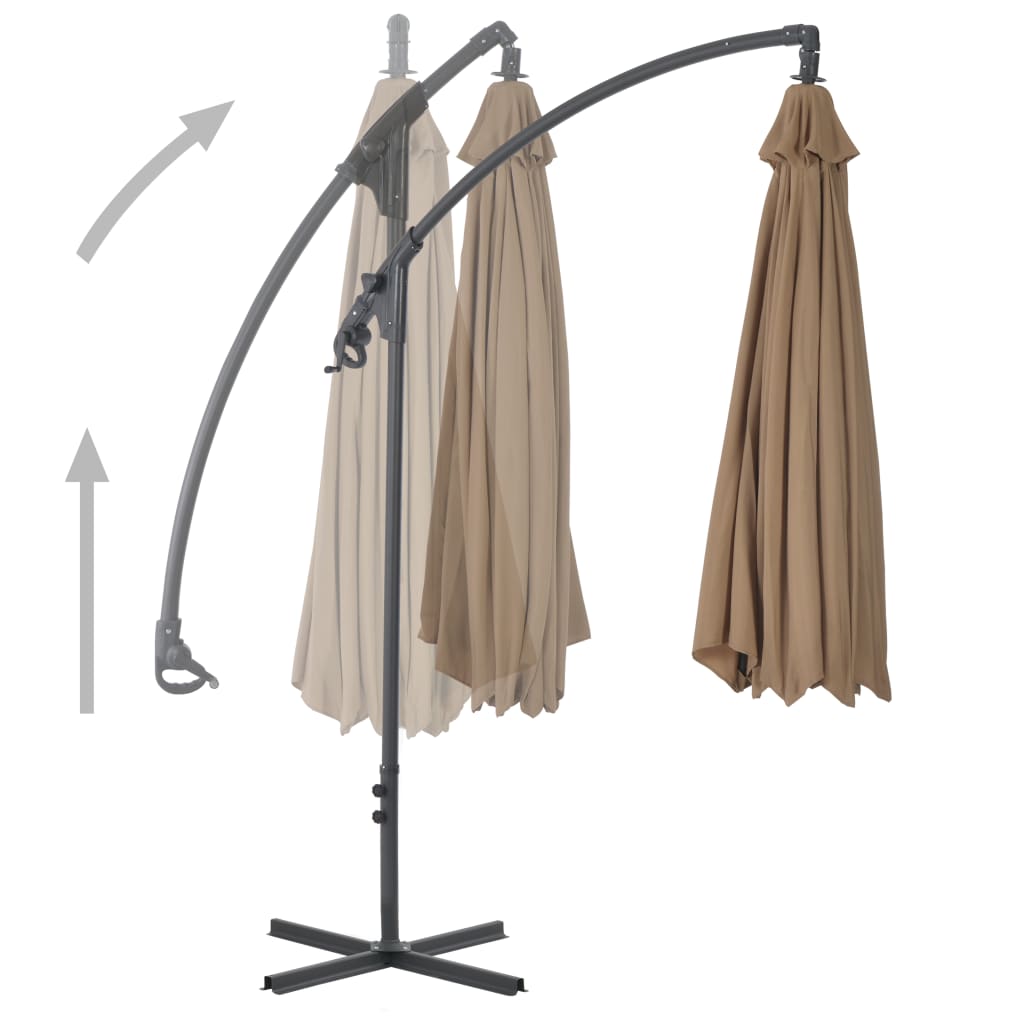 Cantilever Garden Parasol | Taupe | Polyester, Steel | Large