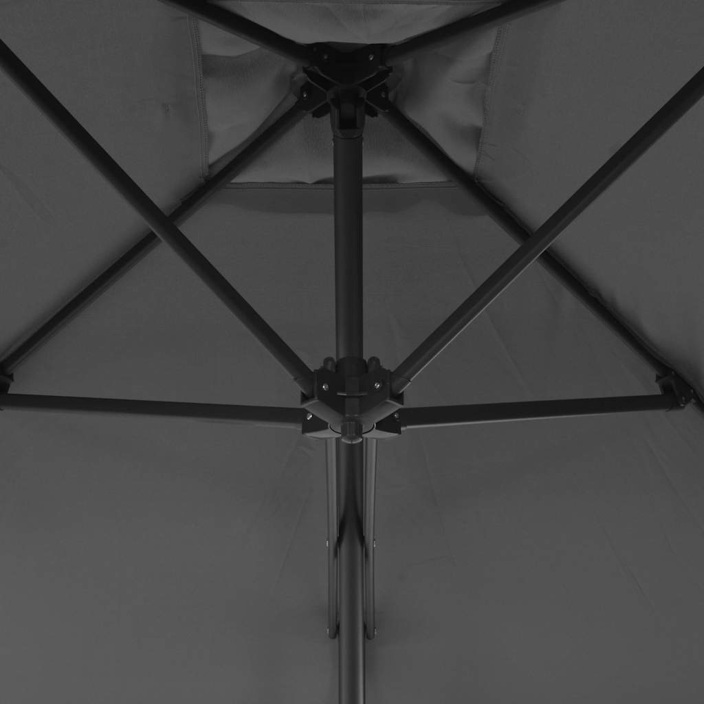 44883 vidaXL Outdoor Parasol with Steel Pole 250x250 cm Anthracite