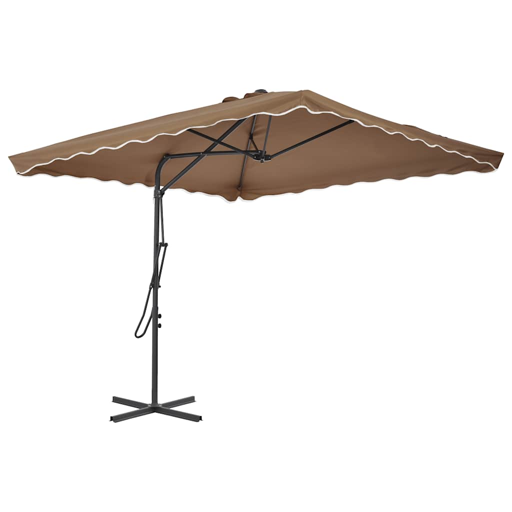 44884 vidaXL Outdoor Parasol with Steel Pole 250x250 cm Taupe