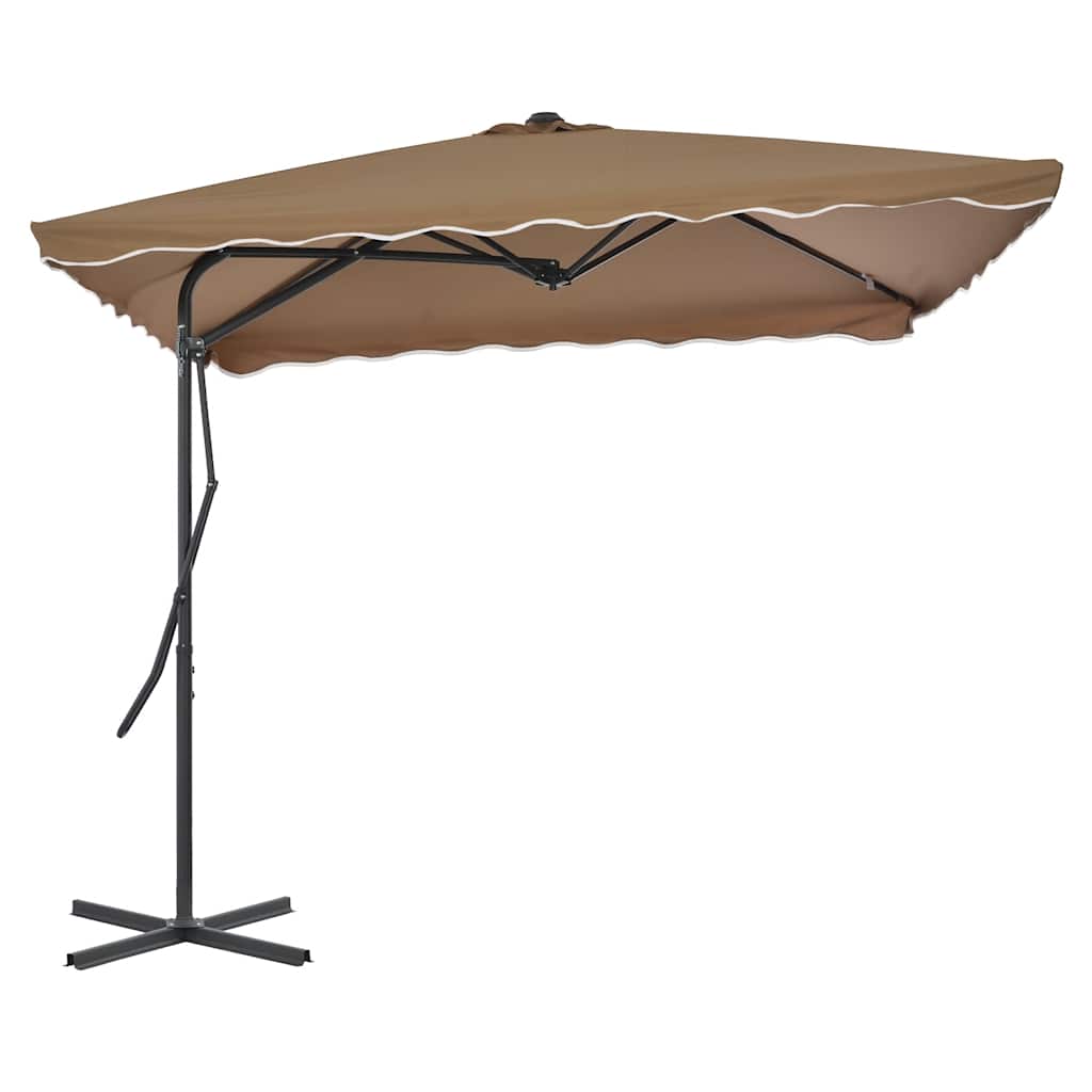 44884 vidaXL Outdoor Parasol with Steel Pole 250x250 cm Taupe