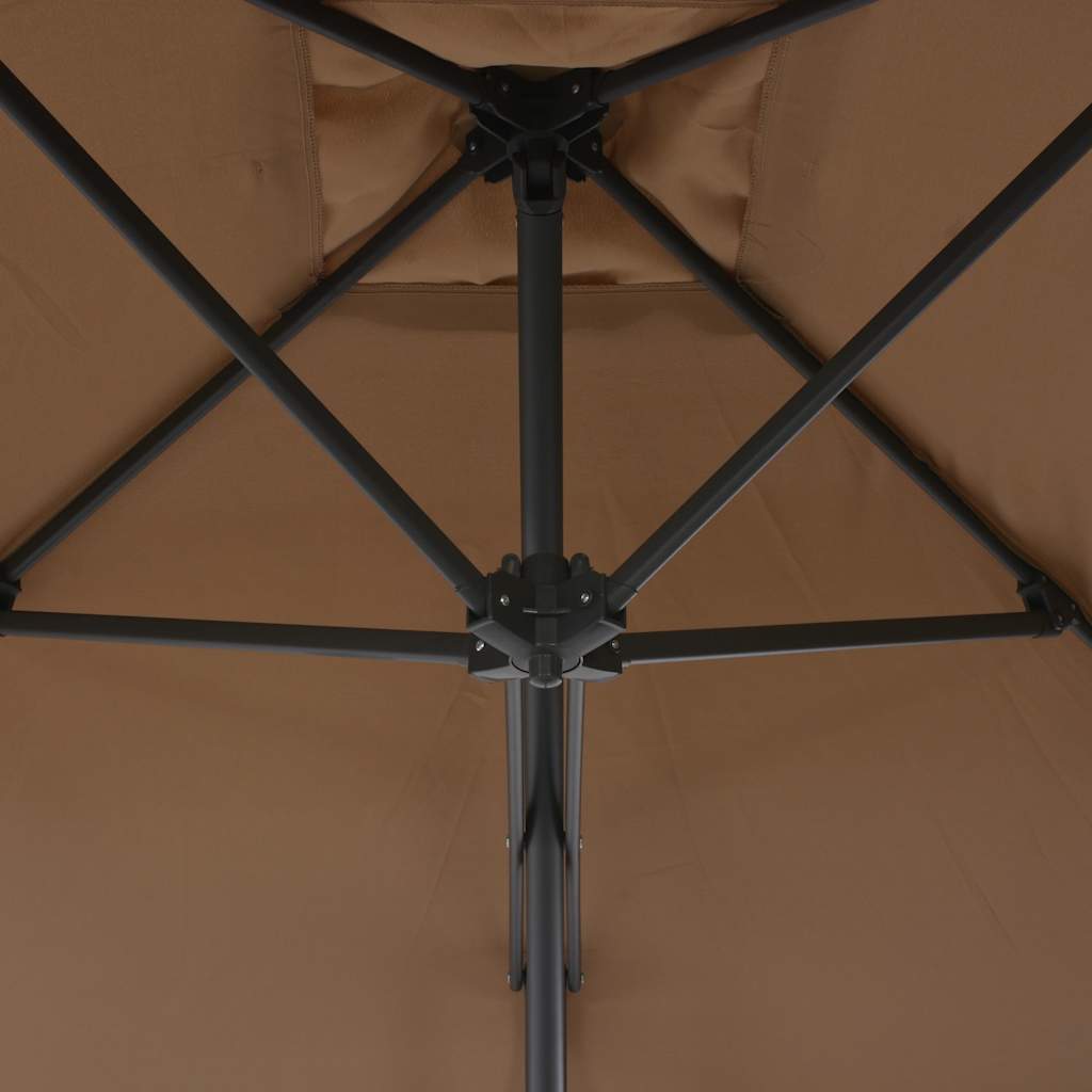 44884 vidaXL Outdoor Parasol with Steel Pole 250x250 cm Taupe