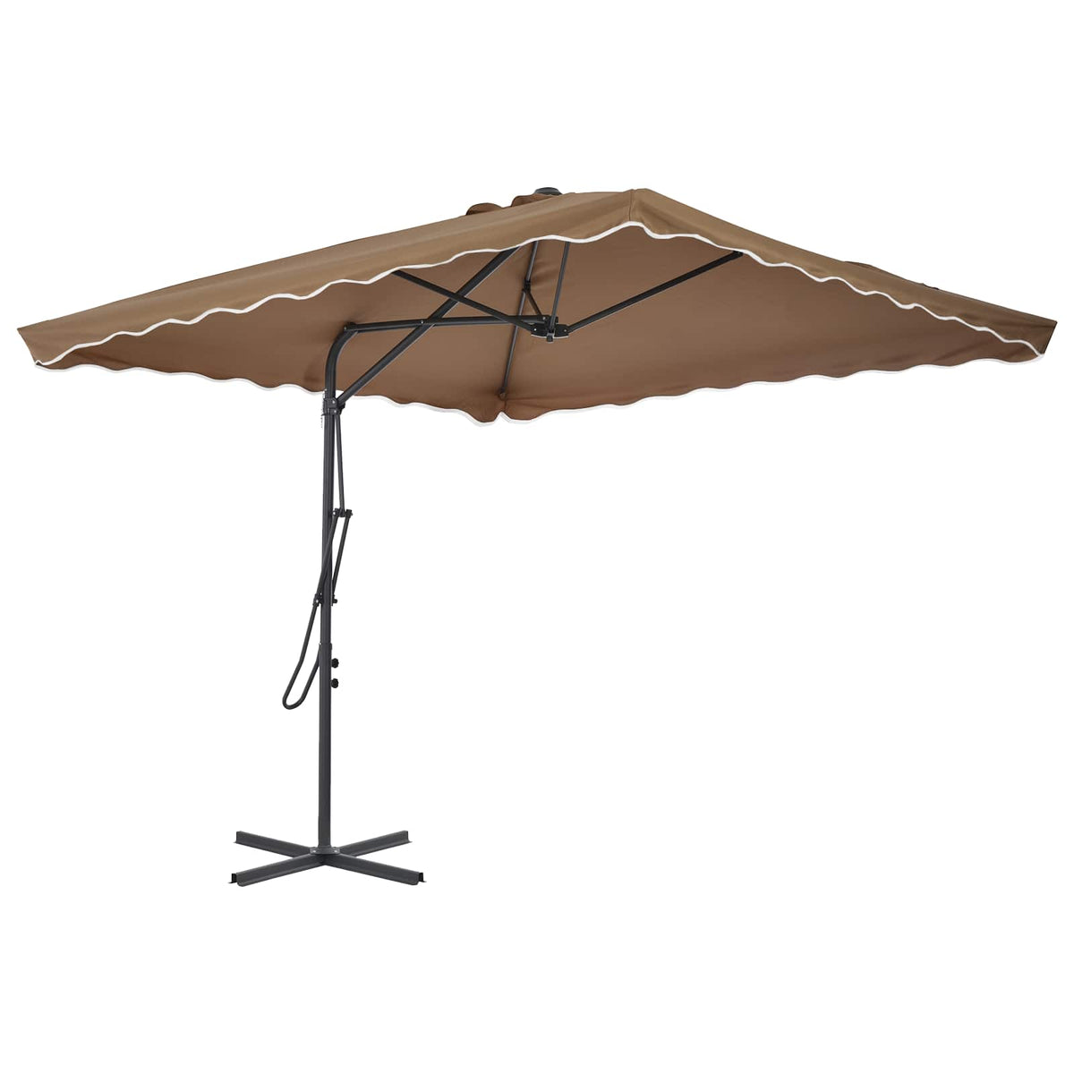 44884 vidaXL Outdoor Parasol with Steel Pole 250x250 cm Taupe
