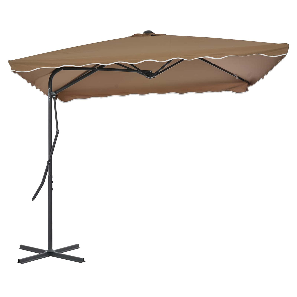 44884 vidaXL Outdoor Parasol with Steel Pole 250x250 cm Taupe