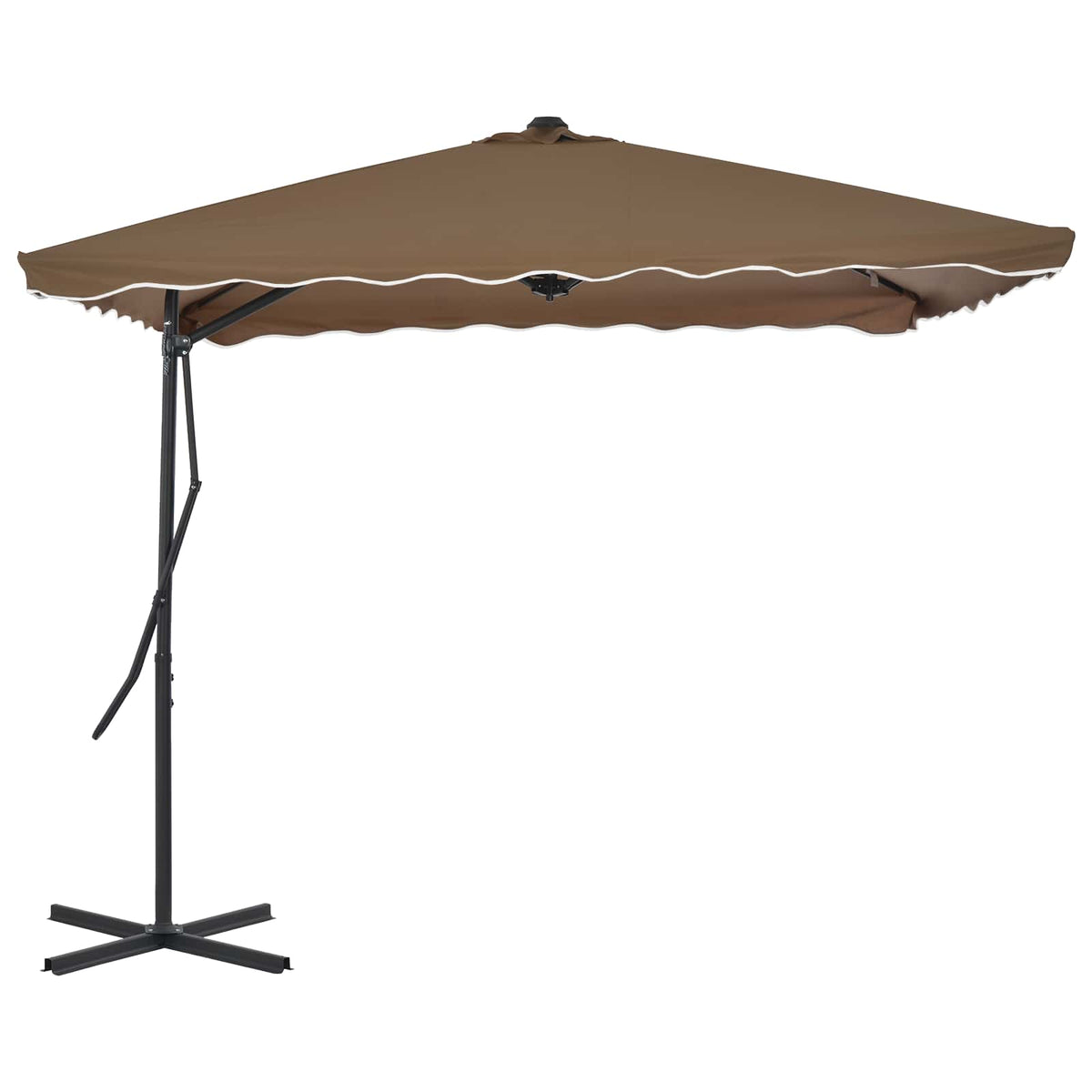 44884 vidaXL Outdoor Parasol with Steel Pole 250x250 cm Taupe