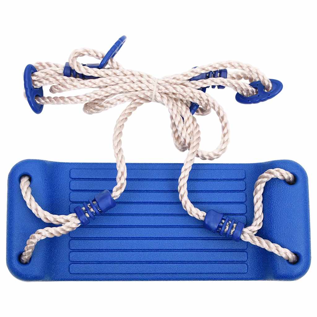 Swing Seat with Rope Ladder Blue 37x15 cm PE